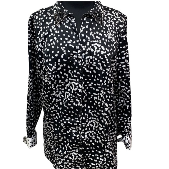 Lane Bryant Polka Dot Blouse - Picture 2 of 5